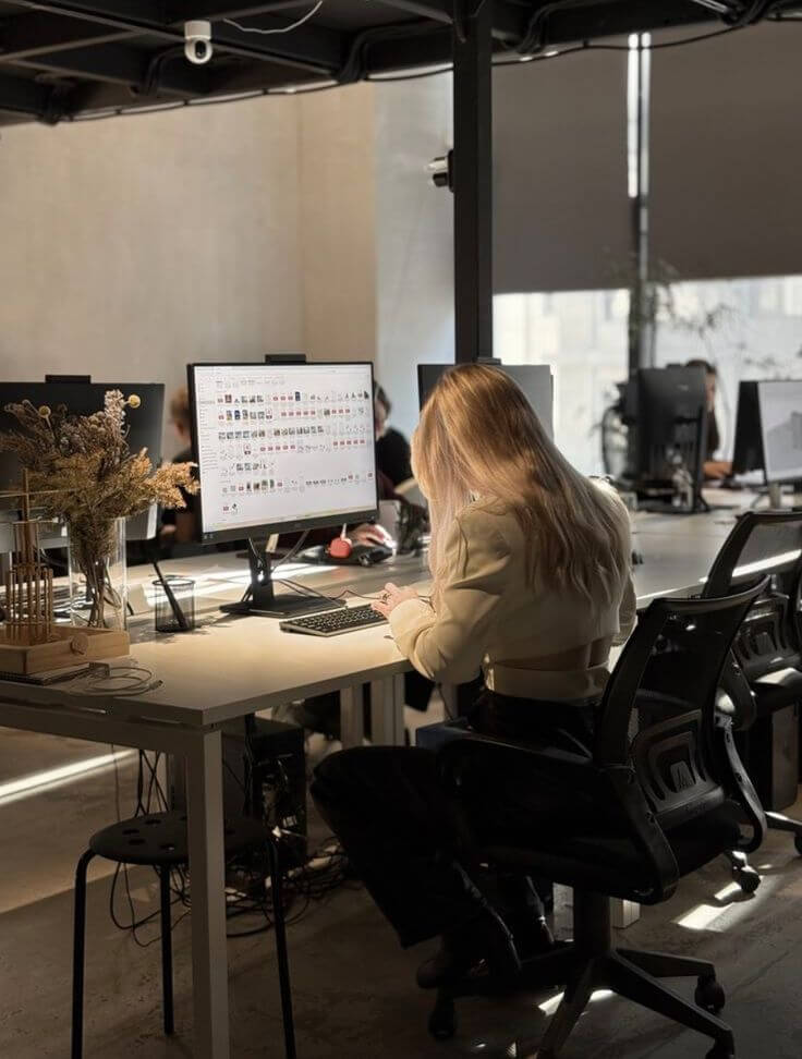 Prospective customer evaluating digital brand identity and storefront credibility